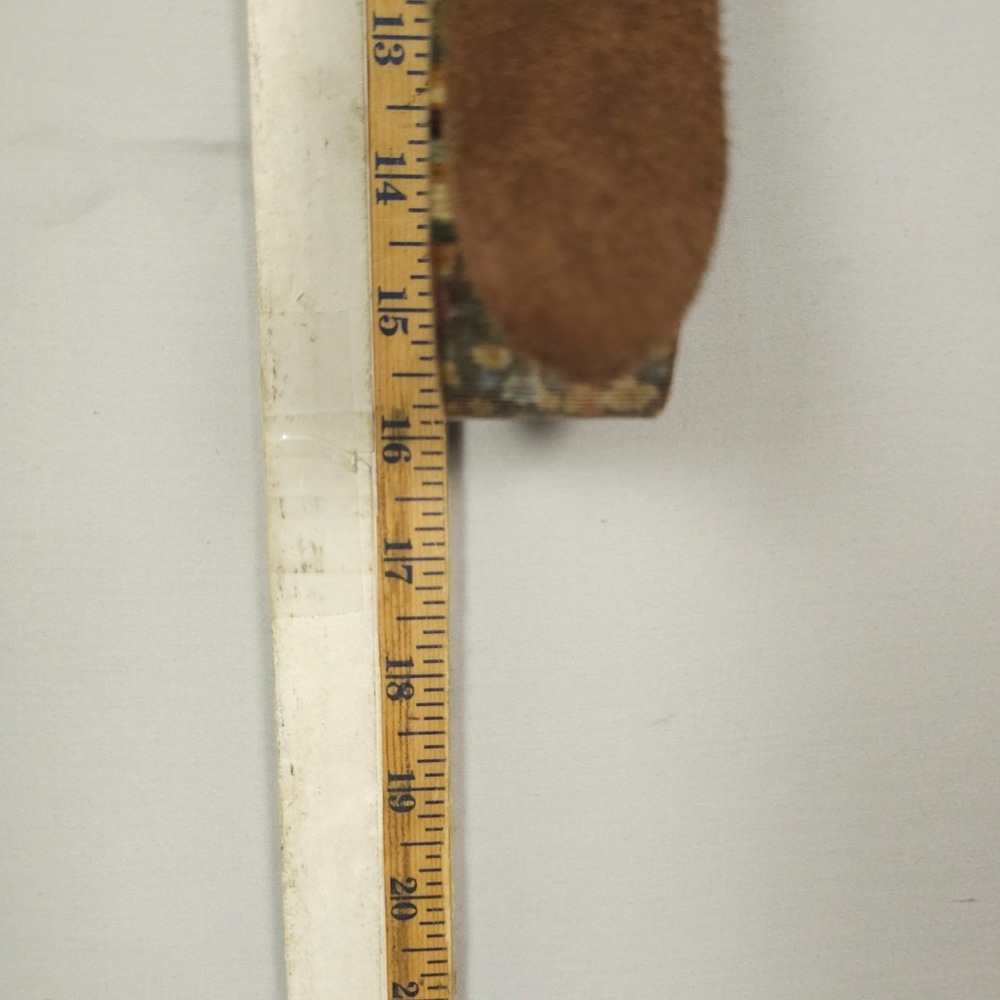 Vintage Lucky Brand Leather Belt Women 30 Inch Length Leather Corduroy Patchwork - Picture 14 of 15